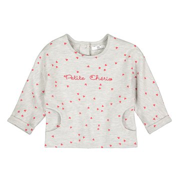 Sweat em moletão com estampado corações, 3 meses-4 anos LA REDOUTE COLLECTIONS