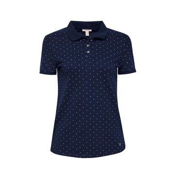 Polo estampado às bolas, mangas curtas ESPRIT