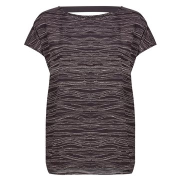 Blusa estampada, mangas curtas, abertura atrás Blusa estampada, mangas curtas, abertura atrás NUMPH