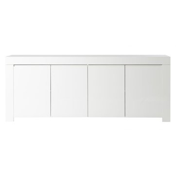 Meuble Vaisselier 4pde Buffet Vaisselier En Pin Massif Blanc Mba Unice