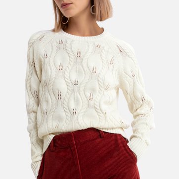 Camisola de gola redonda, em malha fina fantasia VILA