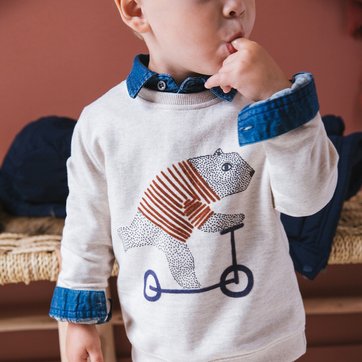 Sweat com motivo, 1 mês-4 anos LA REDOUTE COLLECTIONS