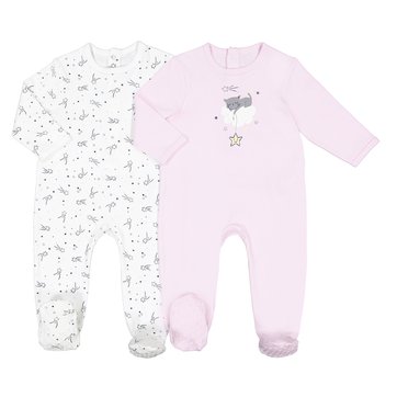 Lote de 2 pijamas, 0 mês-3 anos LA REDOUTE COLLECTIONS