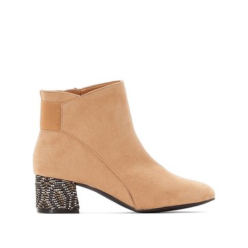 Botines con tacón étnico y con cremallera LA REDOUTE COLLECTIONS