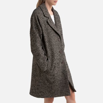 Manteau long chevron | La Redoute Manteau en lainage tweed bleu harris wilson