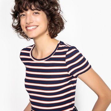 T-shirt de gola redonda, mangas curtas LA REDOUTE COLLECTIONS