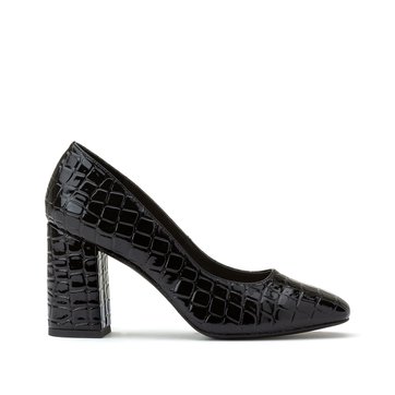 Pumps mit Pfennigabsatz, Lackleder in Kroko-Optik LA REDOUTE COLLECTIONS