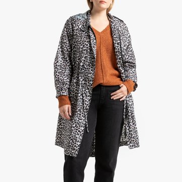 Cortaviento con capucha y estampado leopardo LA REDOUTE COLLECTIONS PLUS