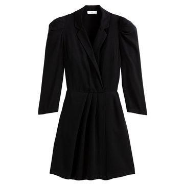 Vestido direito e curto, mangas compridas LA REDOUTE COLLECTIONS