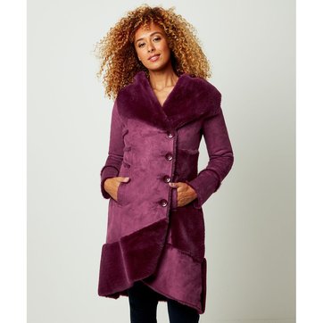 Manteau fausse fourrure violet | La Redoute Manteau femme violet mauve | La Redoute