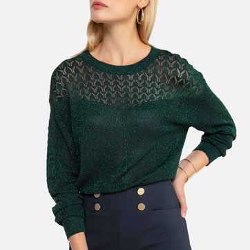 Pullover mit rundem Ausschnitt, Feinstrick mit Glanzeffekt ANNE WEYBURN