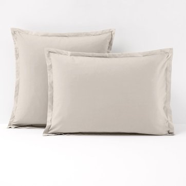 Taie d'Oreiller, Beige, Taies d'Oreillers, Lot de 2, 100% Percale de Coton Taie d'Oreiller, Beige, Taies d'Oreillers, Lot de 2, 100% Percale de Coton
