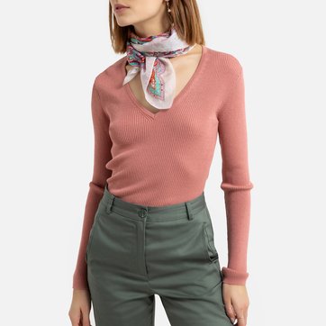 Feinstrickpullover mit V-Ausschnitt, gerippt LA REDOUTE COLLECTIONS