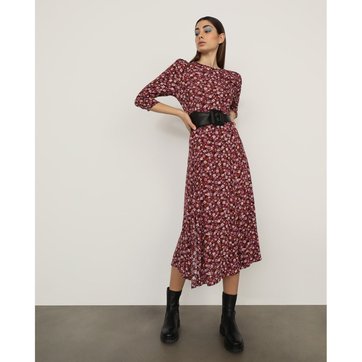 robe promod rouge fleurs