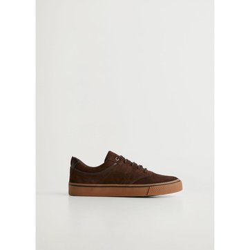 tennis cuir marron homme