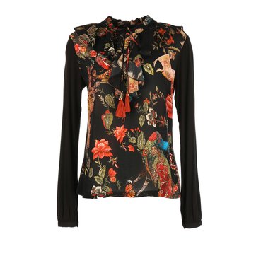 Camisola com laço, mangas compridas estampadas DERHY