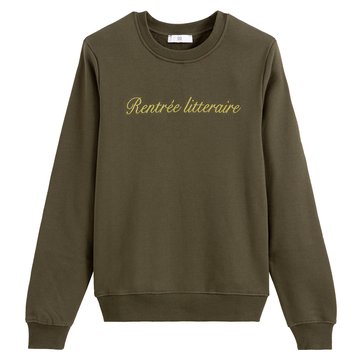 Sweat com mensagem bordada LA REDOUTE COLLECTIONS