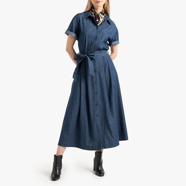 Vestido camisero largo de denim LA REDOUTE COLLECTIONS