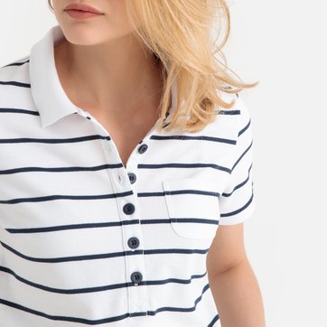 T-shirt com gola polo, mangas curtas, malha piqué ANNE WEYBURN