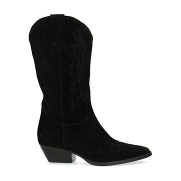 boots en daim noir femme