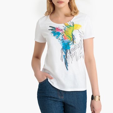 T-shirt com motivo à frente, puro algodão ANNE WEYBURN
