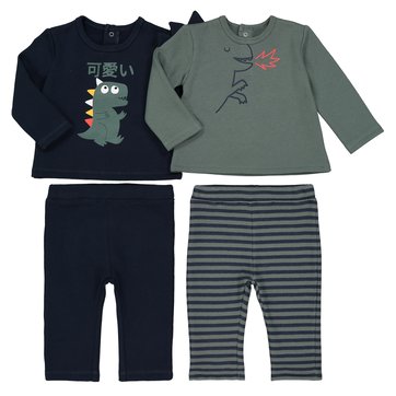 Lote de 2 pijamas separáveis, motivo dinossauro, 1 mês-3 anos LA REDOUTE COLLECTIONS