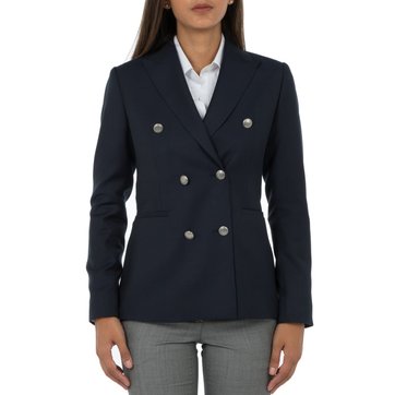 Costume croisé bleu | La Redoute Blazer croisé en pure laine piquée bleu Bruce Field | La Redoute