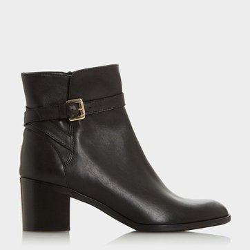 bottine noir a talon carre