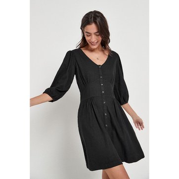 robe noire en lin