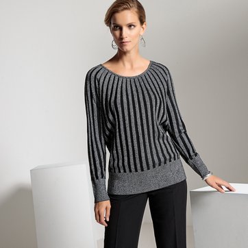 Jersey con cuello redondo de punto fino ANNE WEYBURN