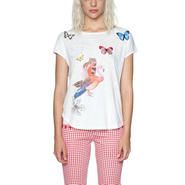 T-shirt com gola redonda, estampado animal DESIGUAL
