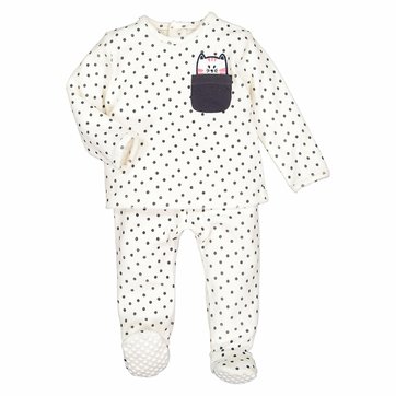 Pijama de 2 peças, em veludo bio, às bolas, 6 meses-4 anos LA REDOUTE COLLECTIONS