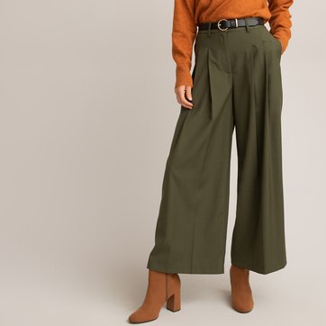 Calças fluidas e largas, de cintura subida LA REDOUTE COLLECTIONS