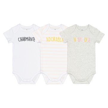 3er-Pack Bodys aus Bio-Baumwolle, 0 – 3 Jahre LA REDOUTE COLLECTIONS
