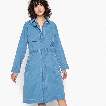 Trench de denim vaporoso con cremallera bajo pieza LA REDOUTE COLLECTIONS