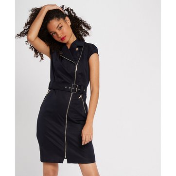 Vestido curto, com fecho e cinto MORGAN