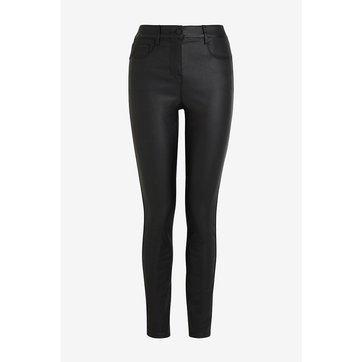 jean slim enduit noir femme