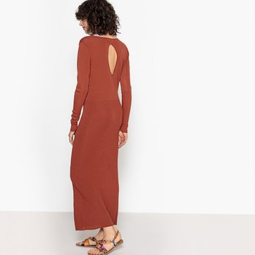 Vestido largo liso, abertura detrás LA REDOUTE COLLECTIONS