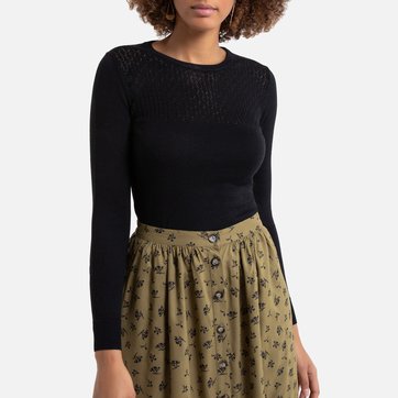 Pullover mit rundem Ausschnitt, Pointelle-Feinstrick LA REDOUTE COLLECTIONS