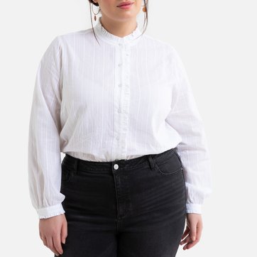 Camisa com gola subida, acabamento com folhos LA REDOUTE COLLECTIONS PLUS