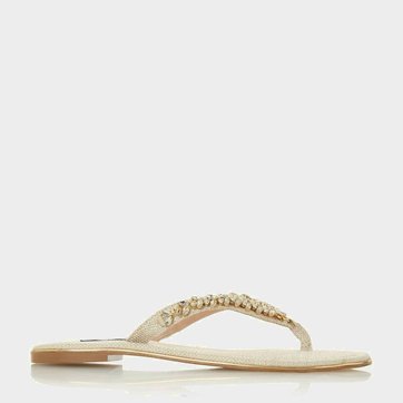 sandales plates cuir naturel