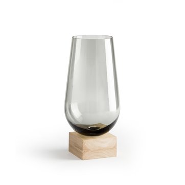 Vase Kumba, Rauchglas und helle Eiche, H. 31 cm LA REDOUTE INTERIEURS