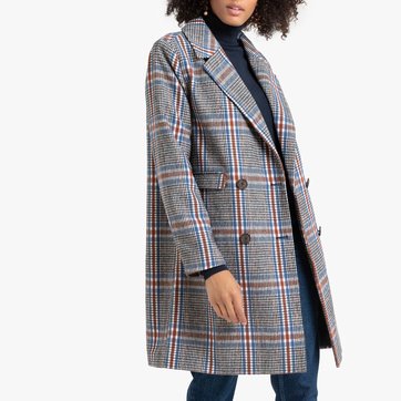Abrigo masculino semilargo, estampado a cuadros LA REDOUTE COLLECTIONS