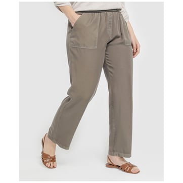 Pantalon Fluide En Lin Marilu - Taille L (38), Gris, Taille élastiquée, Neuf Avec étiquettes