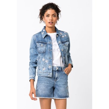 Veste en jean brodé | La Redoute Veste denim fille | La Redoute