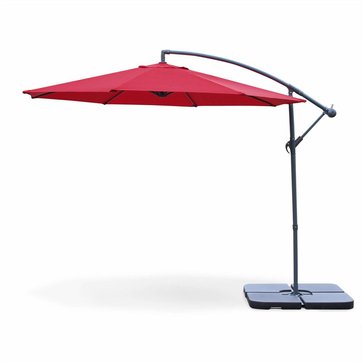 Housse Happy Garden Parasol d/éport/é OAHU Rond 3,50m de diam/ètre Rouge