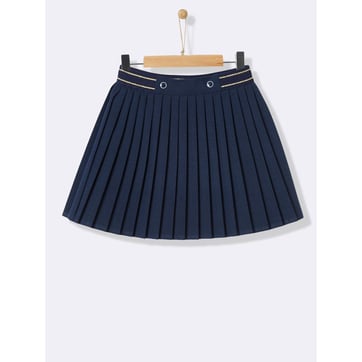 Jupe Plissée Fille Miss Bluemarine Taille 6 - Noir Et Blanc Rayé - Soie Mélangée - Occasion Très Bon état