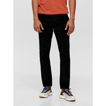 Pantalon velours cotelé noir homme Clearance