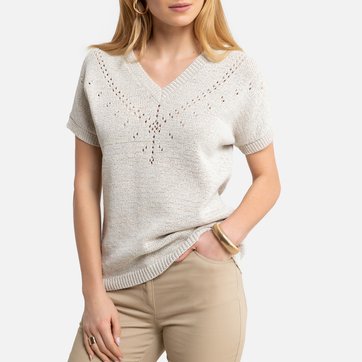 Pullover mit V-Ausschnitt, Bändchenstrick ANNE WEYBURN