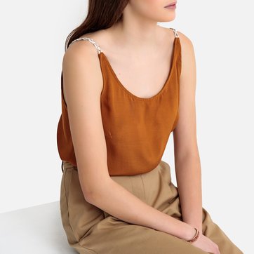 Top estampado de alças finas Top estampado de alças finas SEE U SOON